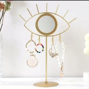 PRICE SLASH! Gold Evil Eye Mirrored Jewelry Stand Display Organizer Statue Boho